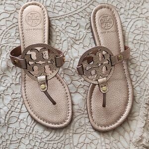 Tory Burch Metallic Sandals In Rose Gold